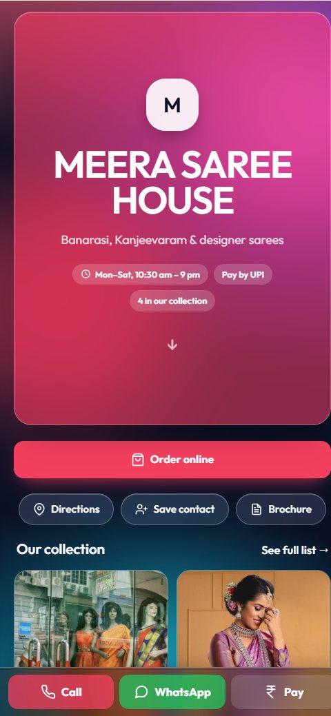 A product catalogue customers can tap example on a phone