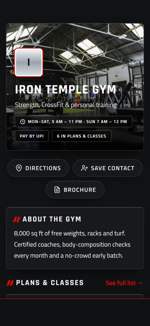 Gym &amp; fitness class booking, made simple example on a phone