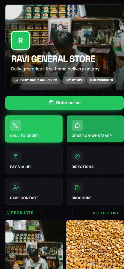An online store for your small business example on a phone