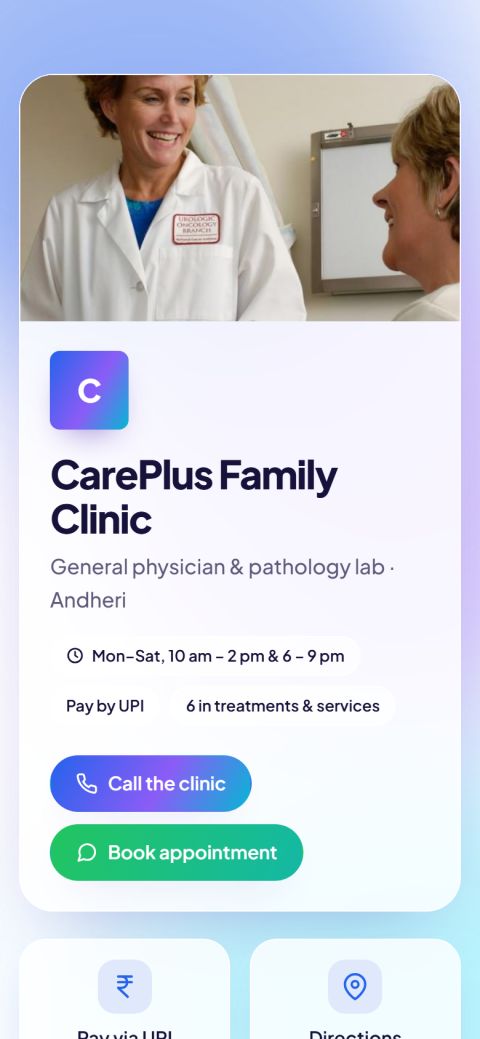 Doctor appointment booking for your clinic example on a phone